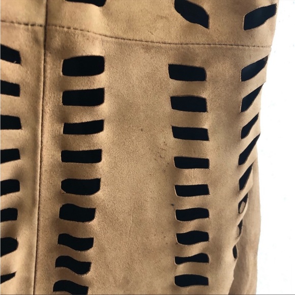 Maje Rigolette Perforated Suede Mini Dress - Picture 10 of 12